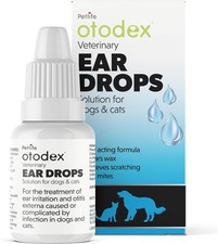 Petlife Otodex Ear Drops Solution Dog Cat Clear Wax Mites Cleanser Itching 14ml