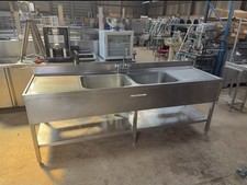 Commercial Stainless Steel Double Sink (240cm) Read Description Re: Deliv | V701