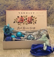Vintage Blue & Silver Glass