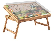 Jigsaw Puzzle Table with Cover Wooden, Adjustable, Portable Puzzle Board Easel