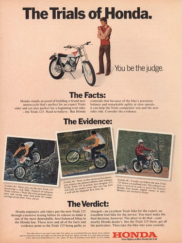 1973 honda trials facts - 1973, trials: