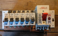 Wylex NB 3871 MCB Circuit Breakers, Main Switch And Busbar Skeleton Board
