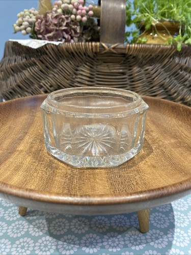 Clear glass antique open salt - antique,