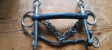 Pelham Bit - Rubber Covered Mullen Mouth Double Link Curb Chain/Lipstrap  51/2" 
