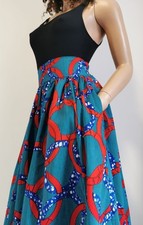Homemade African  Unlined  Print Maxi/ Full Length Skirt