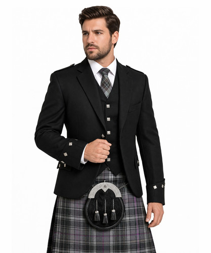 Black men argyle kilt - men's,