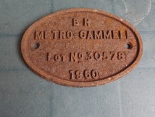 BR Mk1 Coach Plate Met Cammell Worksplate Carriage Builders 30578 1960