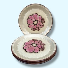 2 Vintage Pink  Festival Kiln Craft Tea Plates 17cm 1970’s Exceptional Condition
