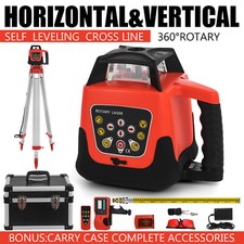 Rotary Red Laser Level 500m Range Self-rotating Exterior Tripod and 5M Staff Set