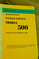 Komatsu Owners Manual and Parts List Power Ripper Model 500