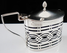 Sterling silver mustard pot - mustard, &