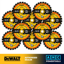 10 x DeWalt DT10624 165mm 24T 20mm Elite Cordless Circular Saw Blade