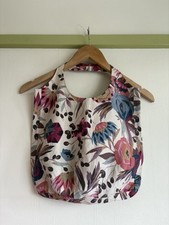 LK BENNETT Vintage Bold Floral Fabric Tote Bag. M Ecru Linen. Nature. Exquisite!