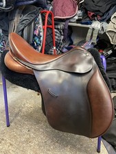 Bates Caprilli  Two Tone Brown GP Saddle 17.5" Adjustable Gullet with cair  
