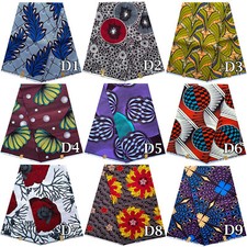 African Wax Print PolyCotton Fabric Ankara Sewing Crafting 6 Yards FREE Shipping