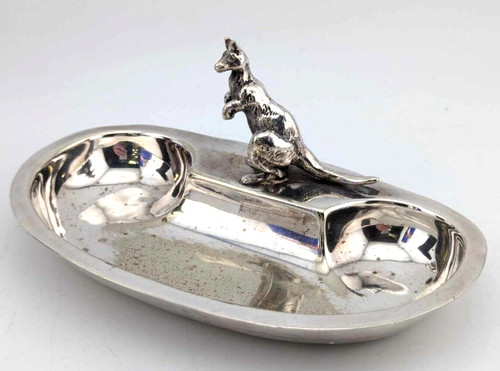Silver plated kangeroo tray - kangeroo,