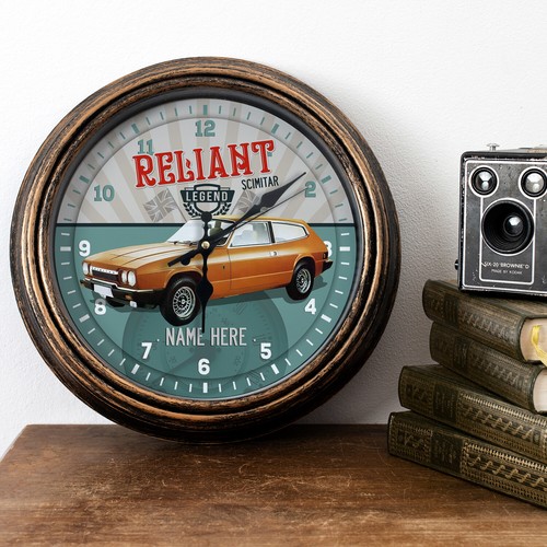 Personalised car clock reliant - personalised,