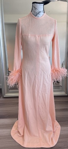 Vintage 60s 70s - peach, gown