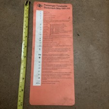 1981/82 Passenger Timetable Bookmark - See Description