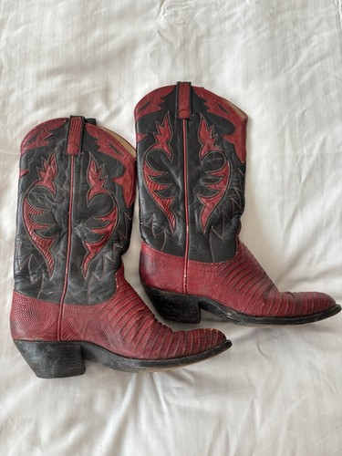 Vintage black red snakeskin - vintage, black&red