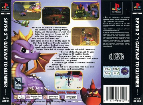 Spyro ps1 rear - ps1,