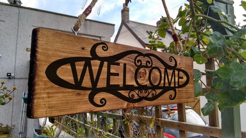 Welcome door sign house - door,