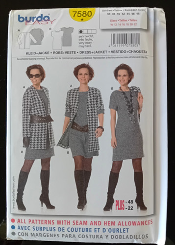 Burda easy 7580 dress sewing - 7580,