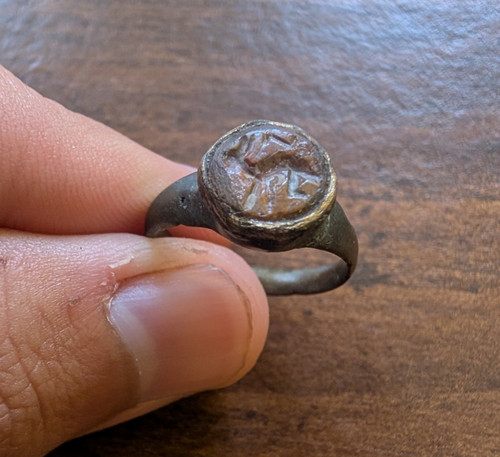 Ancient roman bronze signet - ancient,