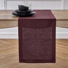 Linen Burgundy Table Runner