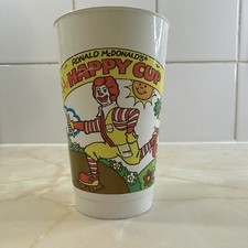Vintage McDonalds Happy Cup Retro Collectable Ronald & Hamburglar 1983