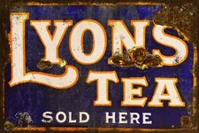 Lyon's Tea Sold Here Aged Look