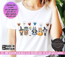 Personalised Bluey T Shirt Bluey Halloween Birthday Trick or Treat T Shirt V1