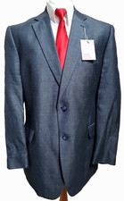 Book Taverner Mens Blazer Jacket 46"R Navy pindot Linen wool mix