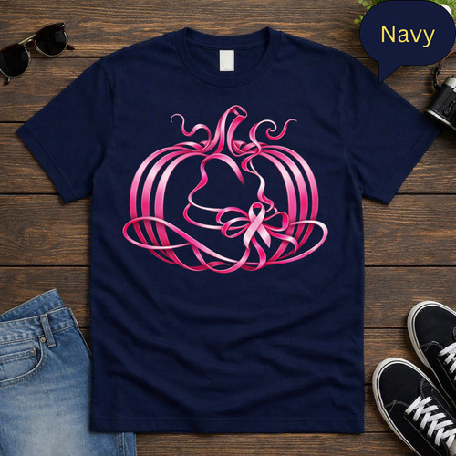 Pink ribbon pumpkin breast - pumpkin,