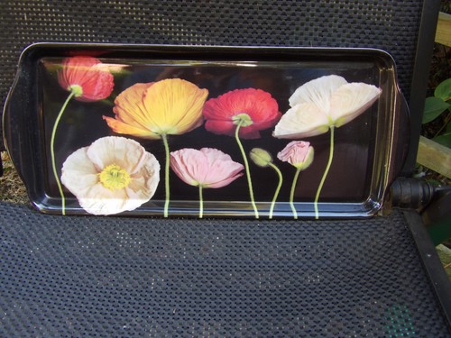 Retro melamine tray poppies - retro,