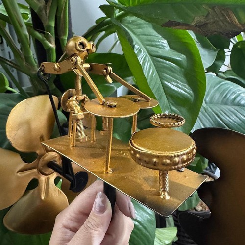 Garden decor metal drummer - garden,