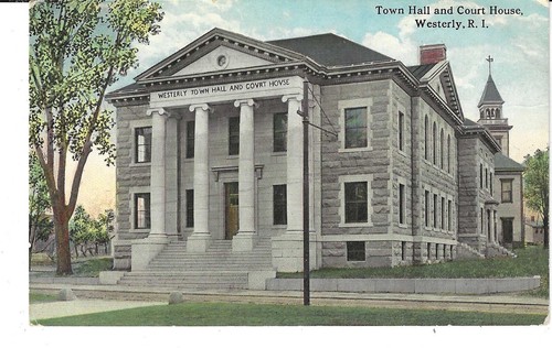 Postcard town hall - hall, court