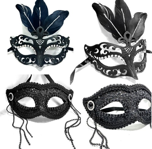 Black feather masquerade fancy - black,