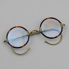 Vintage Round Acetate  Metal Eyeglasses Frames Wire Rim Flexible  Men Women