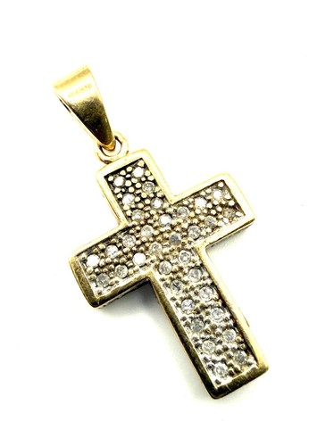 9ct gold 50ct diamond cross - diamond,