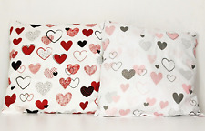 2pack baby pillows filled cushions 4 pram cot bed hearts pink red 1 year+