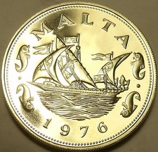 Large Rare Proof Malta 1976 10