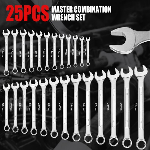 25pc combination spanner set - combination,