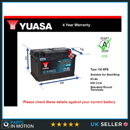 Efb car battery - efb, fits