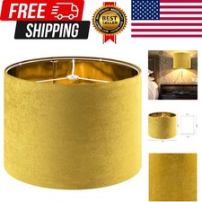 Yellow Velvet Drum Lamp Shade