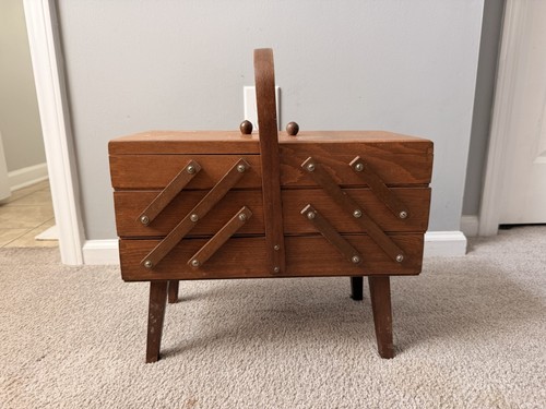 Vintage wooden accordion - wooden,