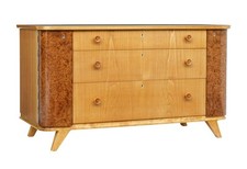 SWEDISH MID 20TH CENTURY ELM AND BURR FITTED CHEST OF DRAWERS