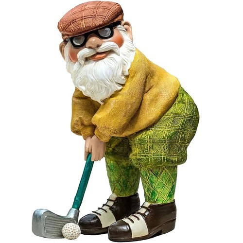 Playful golf gnome statue for - playful,