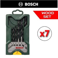 Bosch Wood Drill Bit Set X-Pro Brad Point x7 Drill Bits Lip Spur Wood