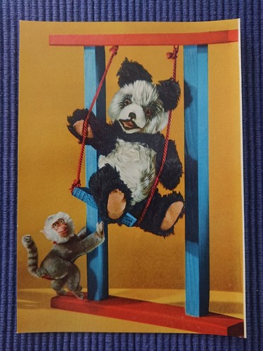 Old postcard panda bear - panda,